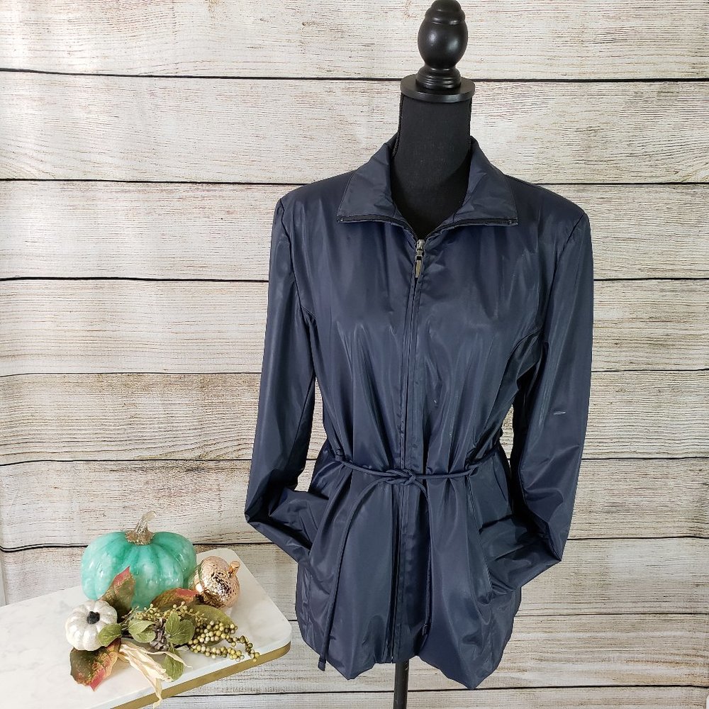 JLC NEW YORK NAVY VINYL RAIN JACKET - SIZE MEDIUM